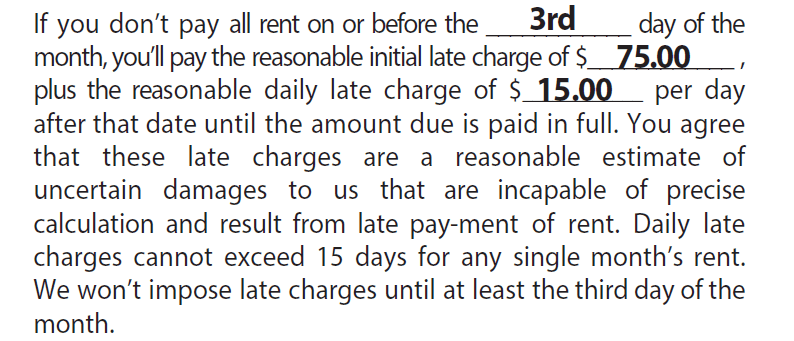 California Rent Late Fee Grace Period